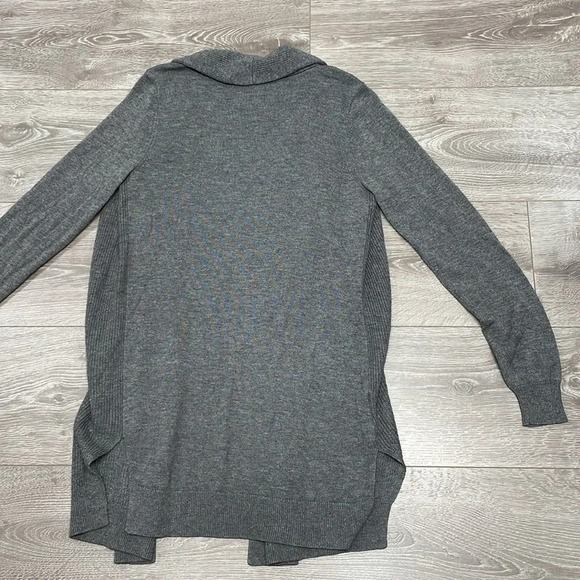 Ann Taylor Wool Blend Cardigan Sweater Gray Long Open Front S - Picture 16 of 16